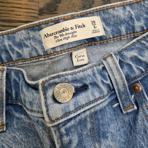 Abercrombie & Fitch 90's Straight Ultra High Rise CURVE LOVE 28/6 - Picture 4 of 5